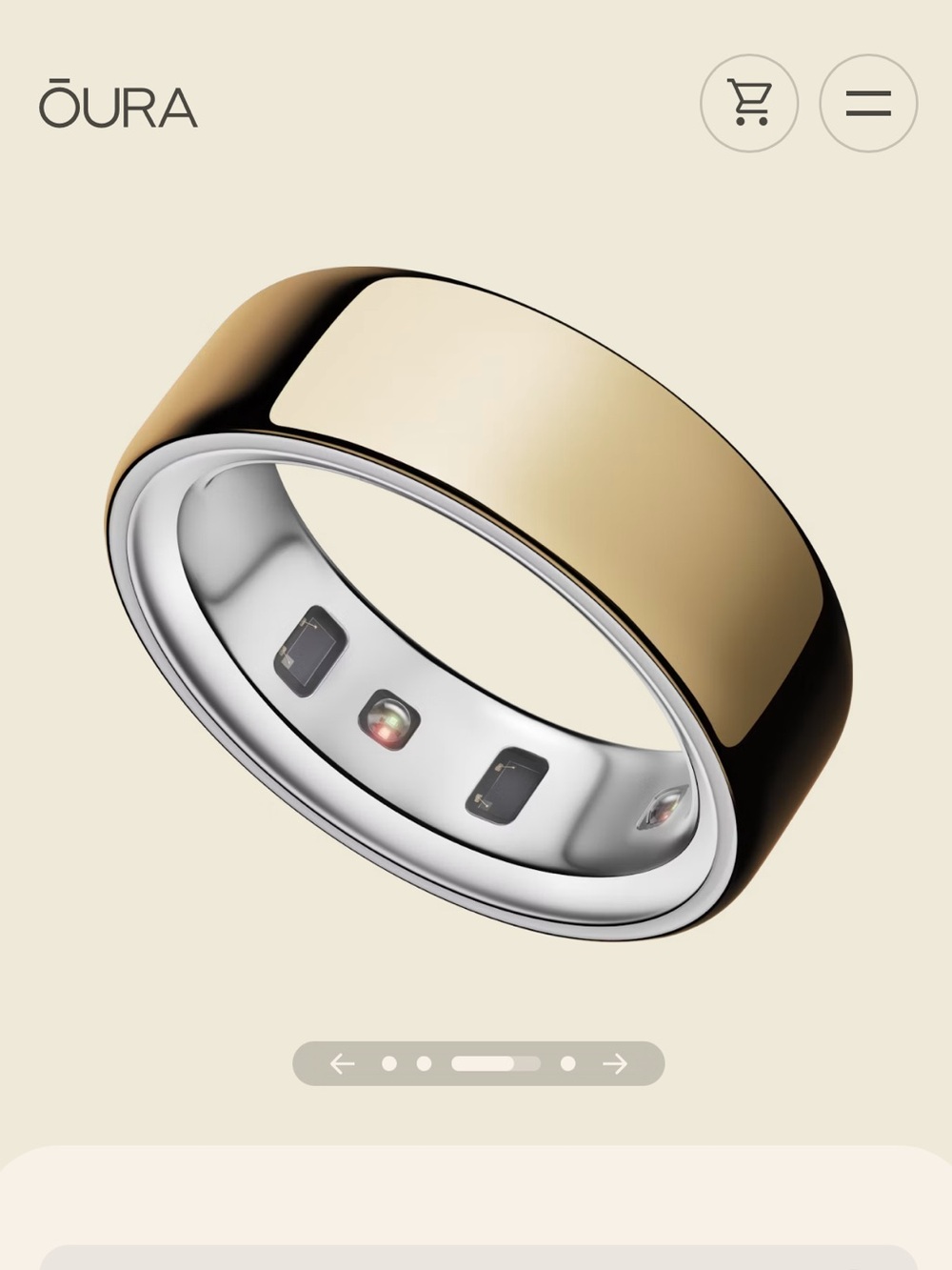 Oura Ring - Gen 4 - Gold - Size 7